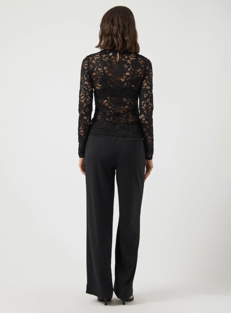 YASLACEY Lace Top Black
