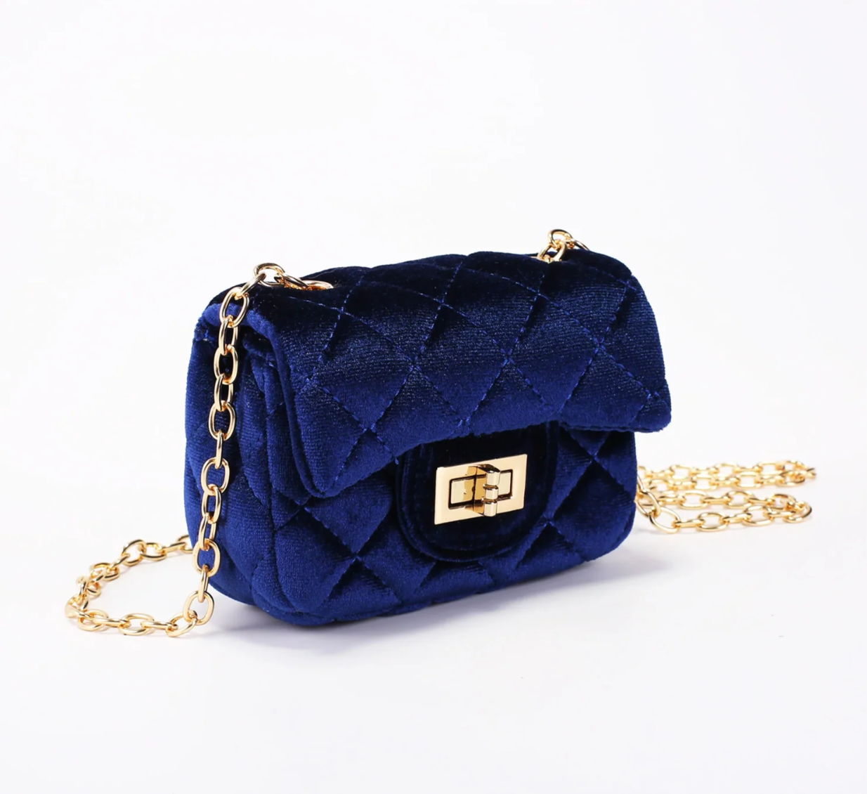 Isadora Velvet Handbag Navy - Small
