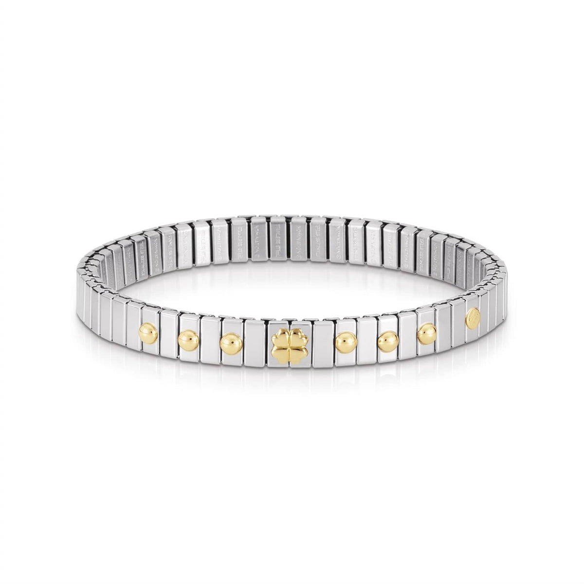Stretch Bracelet Gold Four Leaf Clover