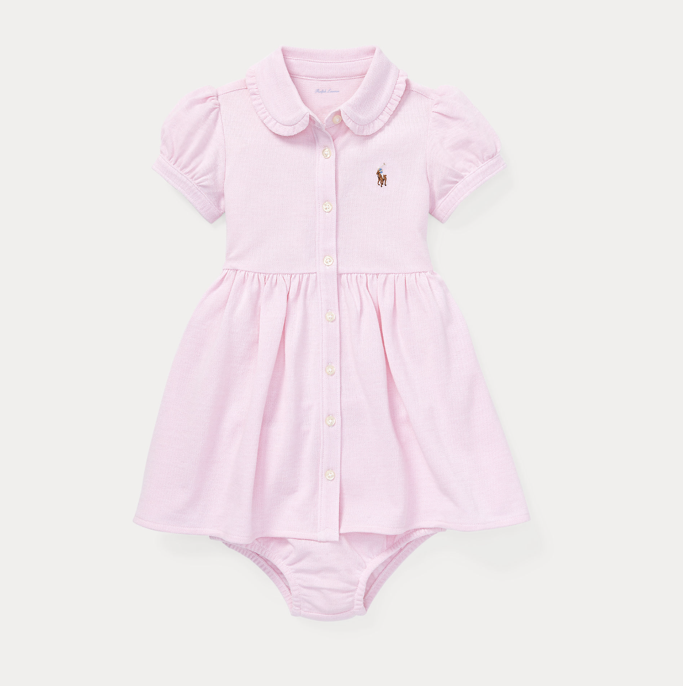 Knit Mesh Oxford Dress & Bloomer Carmel Pink