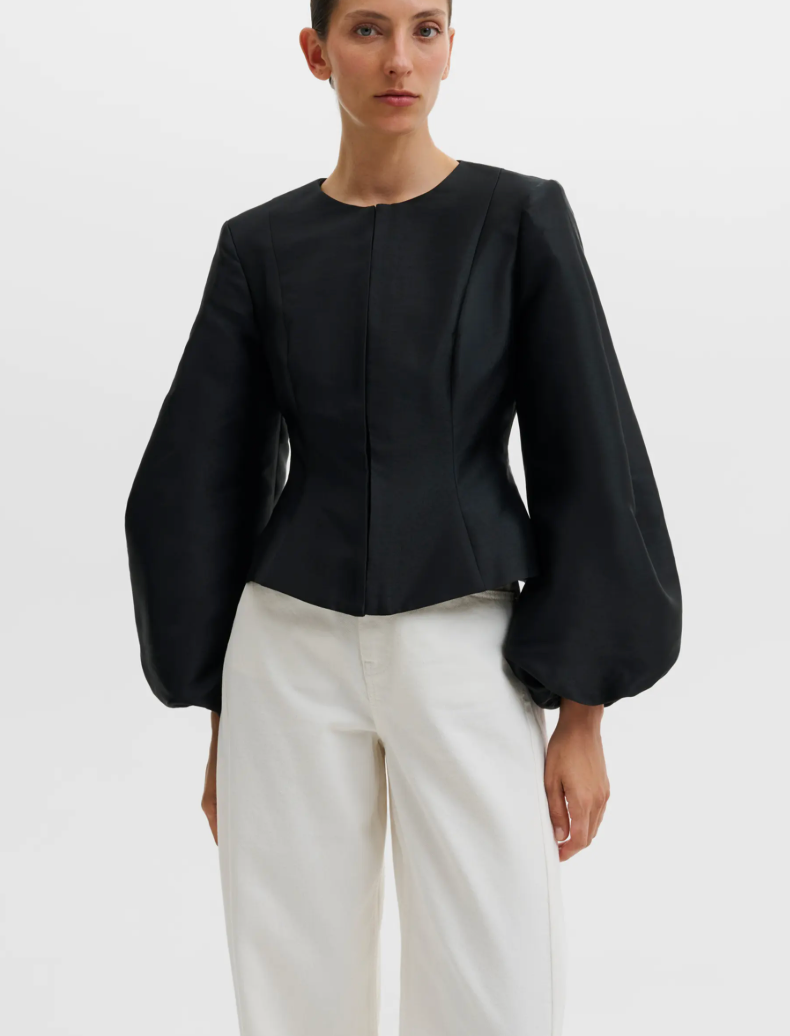 Vendela Balloon Sleeve Blouse Black