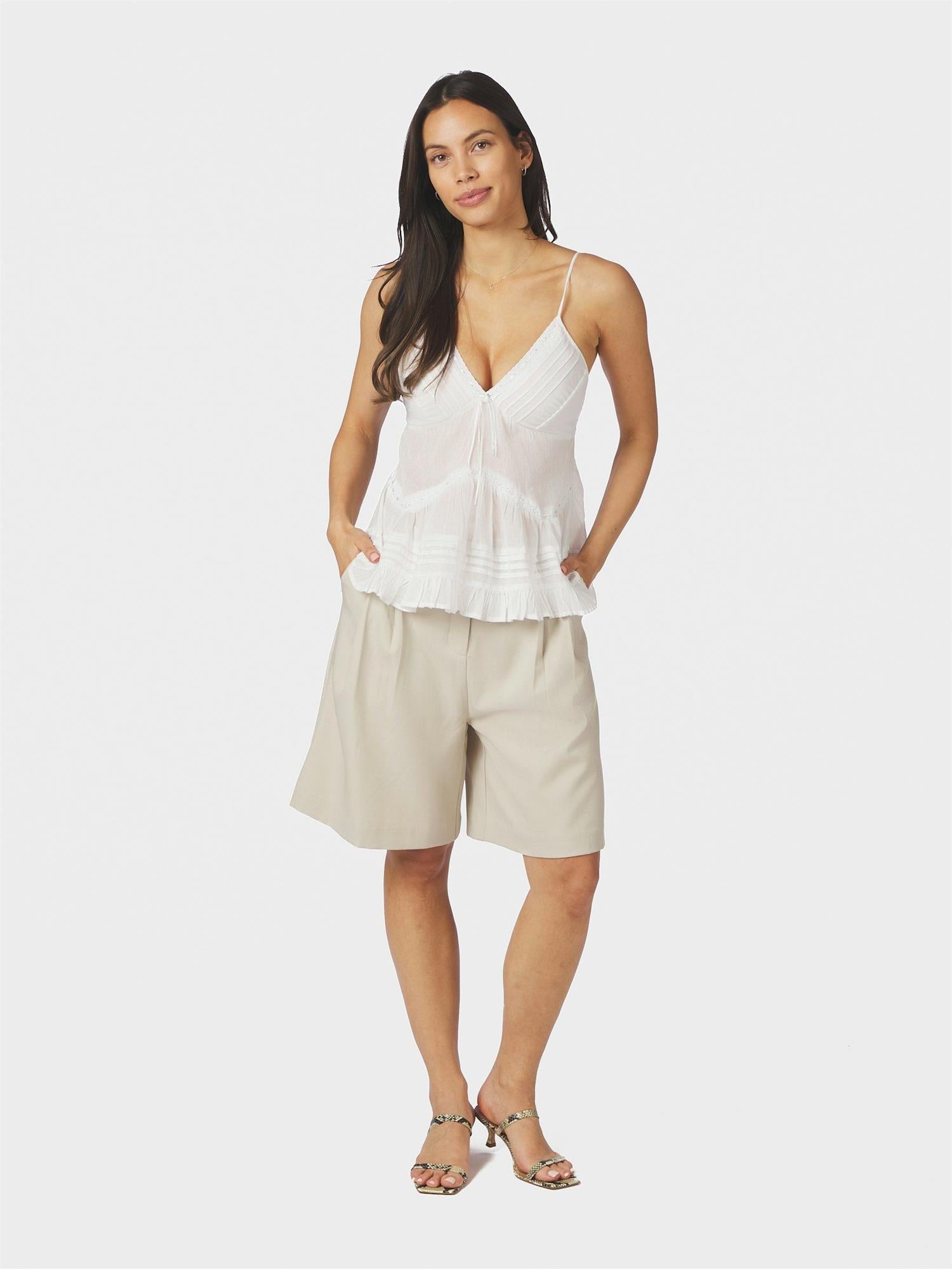 Elvena Voile Top White