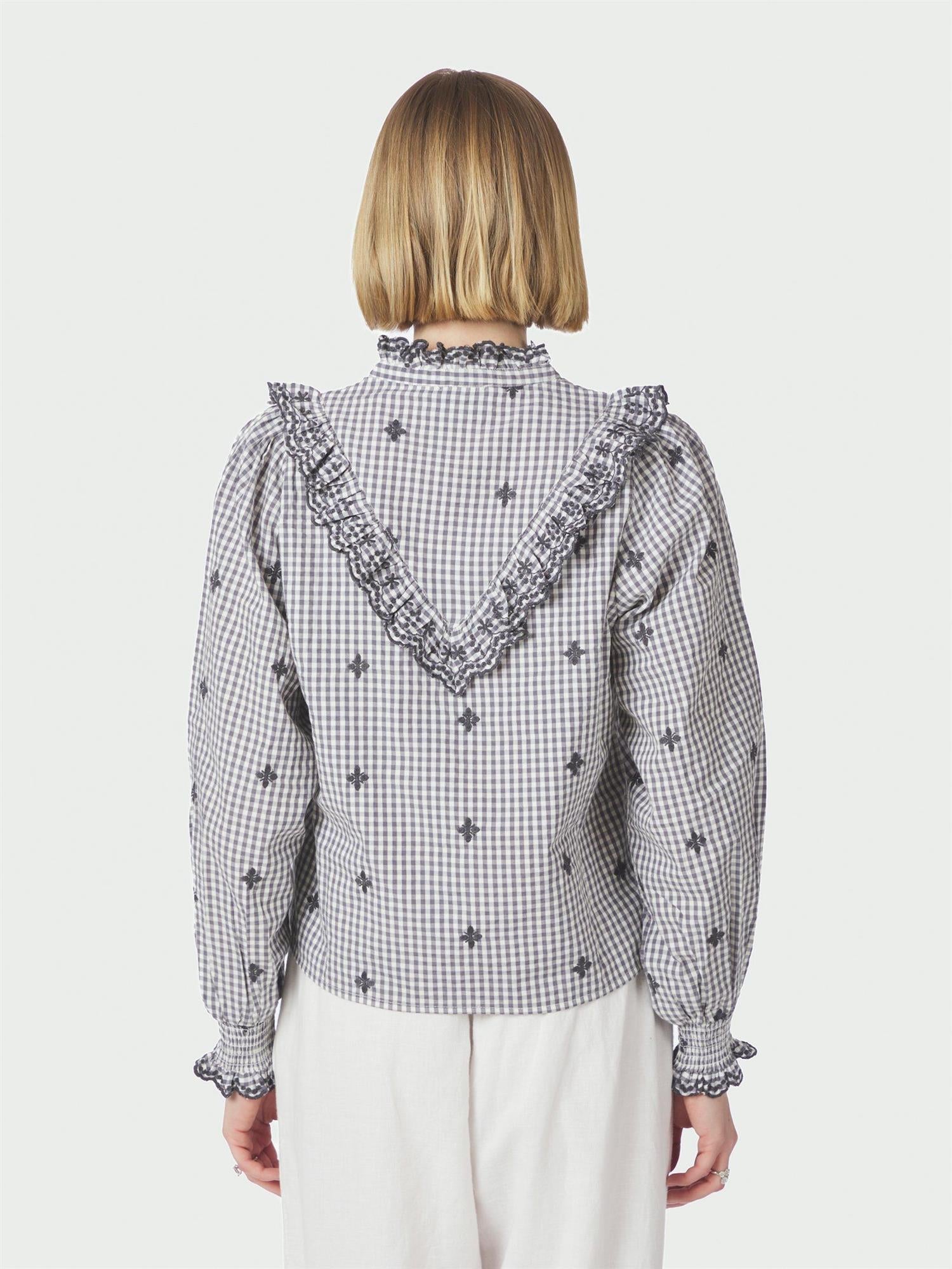 Degas Check Blouse Grey