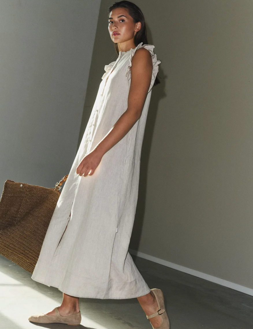 Pam Linen Dress Beige