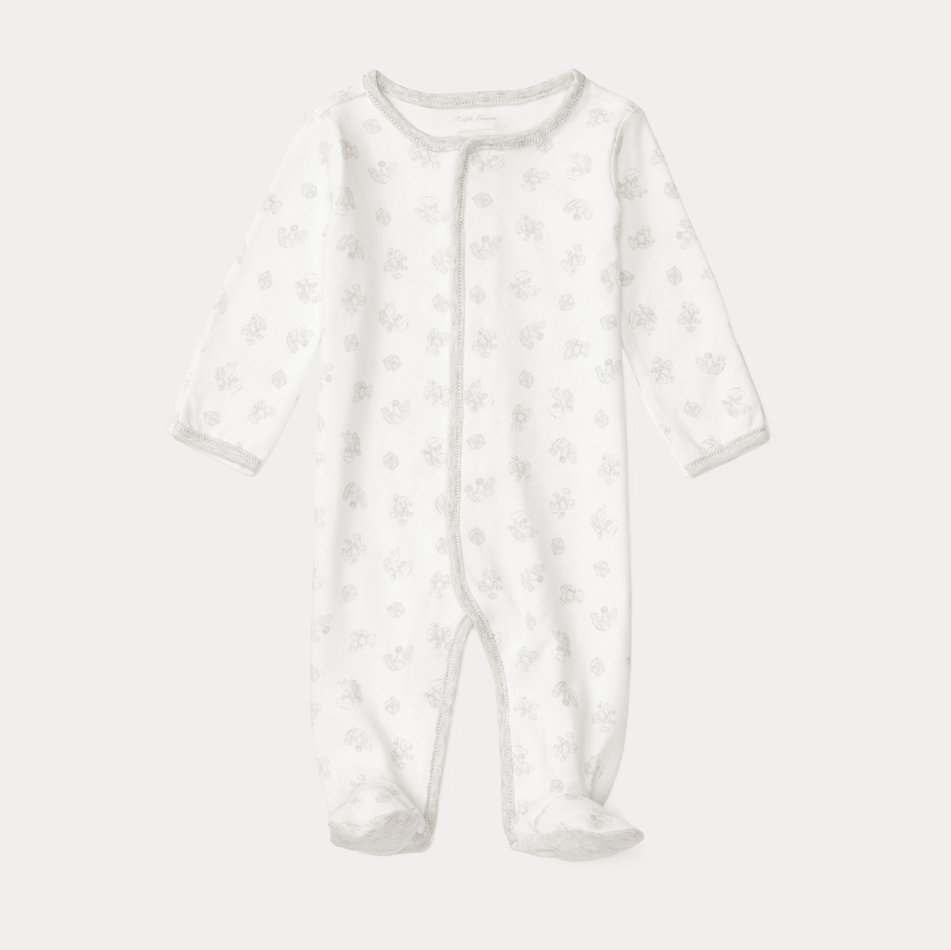 Playtime Print Cotton Footed Coverall Paper White Multi
