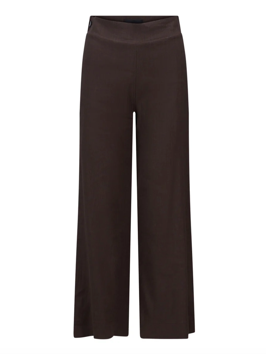 Molly Stretch Linen Pants Dark Brown