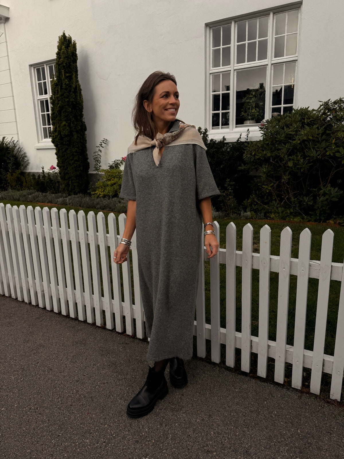 Dasila Dress Asphalt Melange Grey