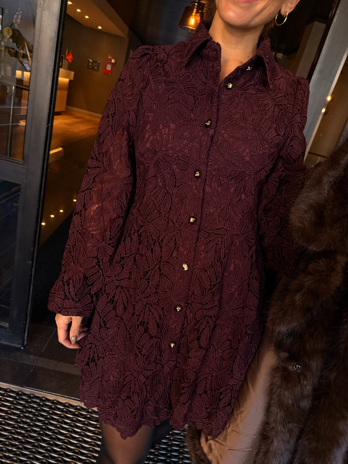 Lace Dress Bordeaux