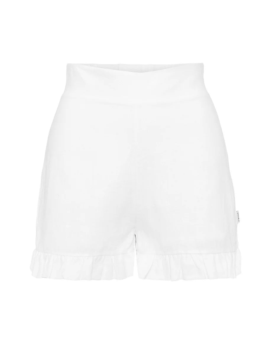 Mina Linen Shorts White