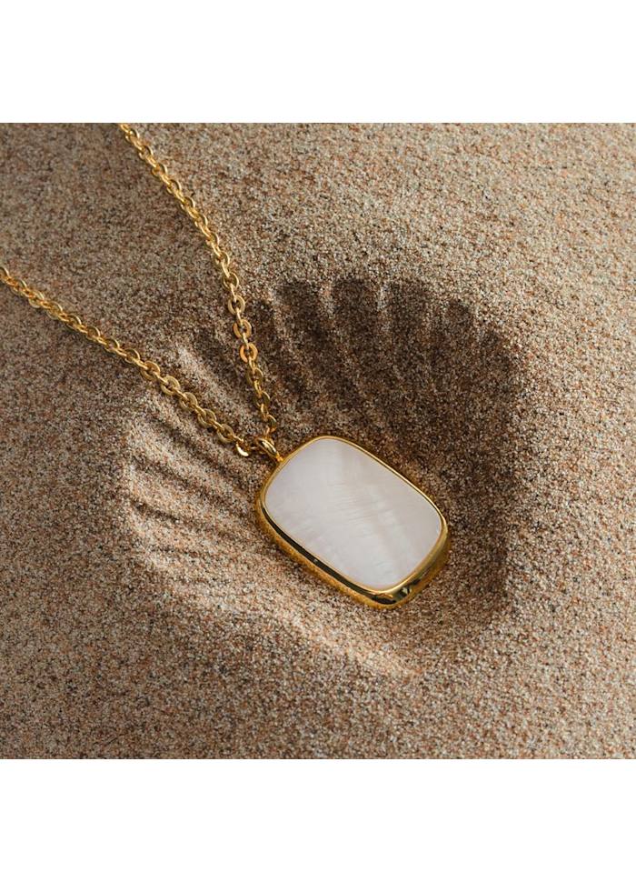 Statement Mother Of Pearl Long Pendant Necklace