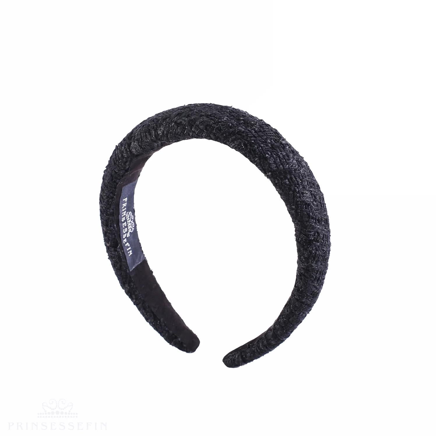 Helena Hårbøyle Tweed Alice Band Black