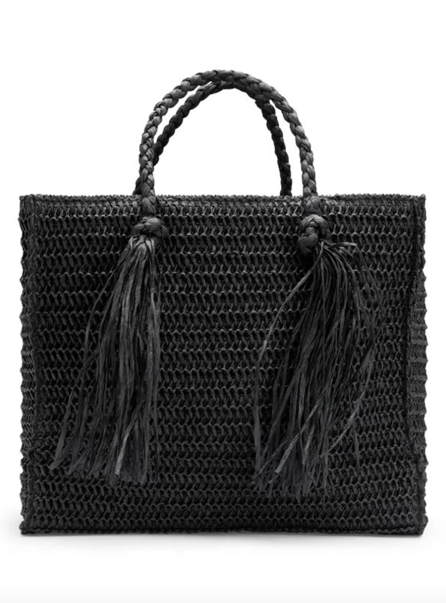 Rikke Straw Bag Black