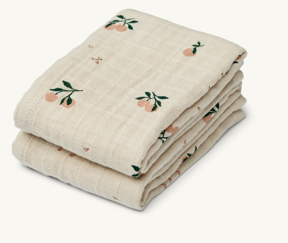 Lewis muslin cloth 2-pack Peach Sea Shell
