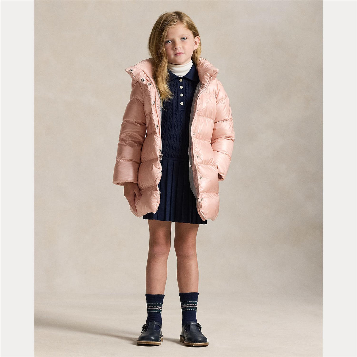 Celia Down Coat Hint Of Pink Metallic