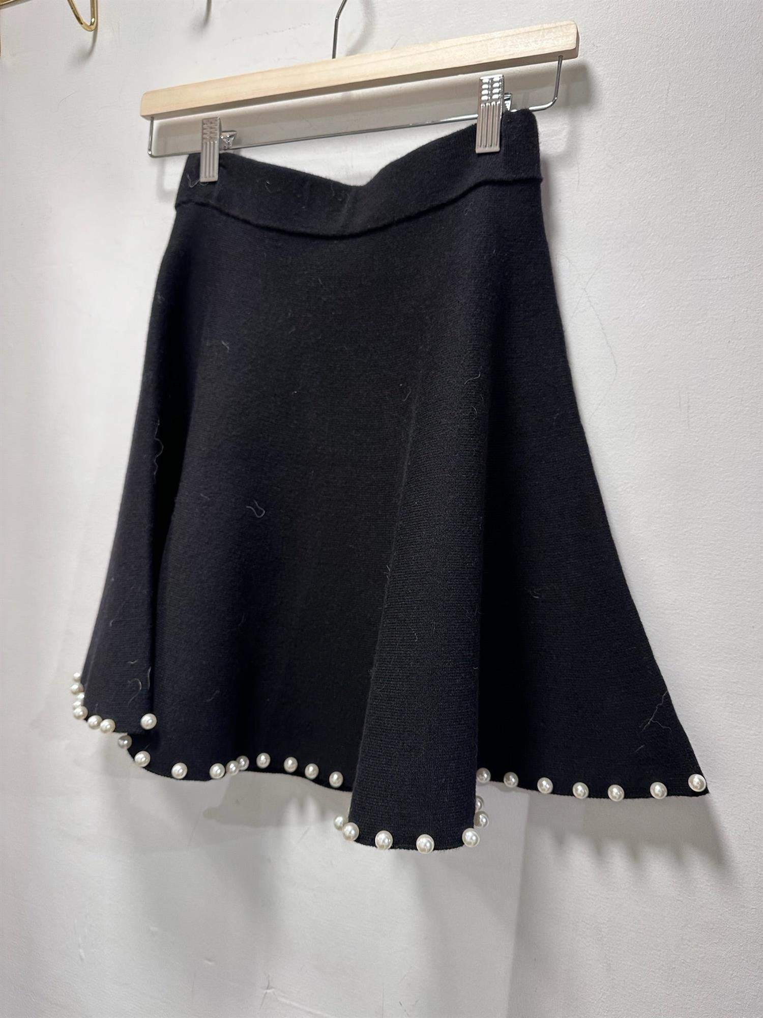 YASTUCCA Pearl Knit Skirt Black