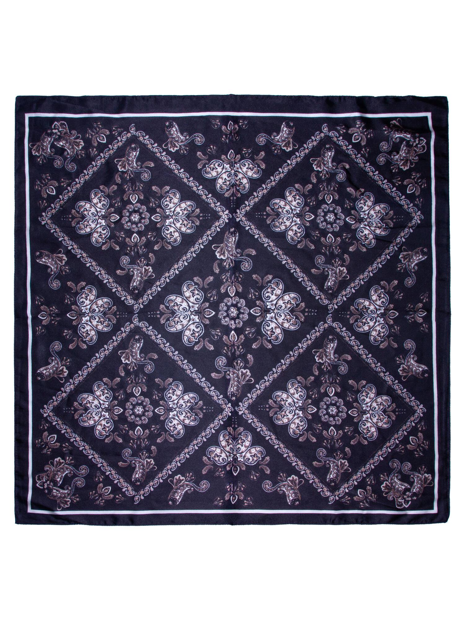 Skjerf Multi Paisley 70x70cm Sort