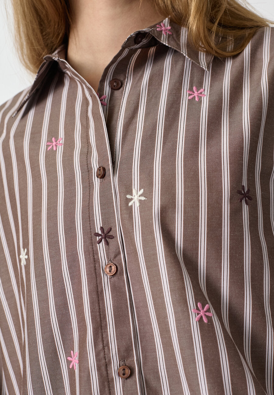 Istea Shirt Brown Stripes