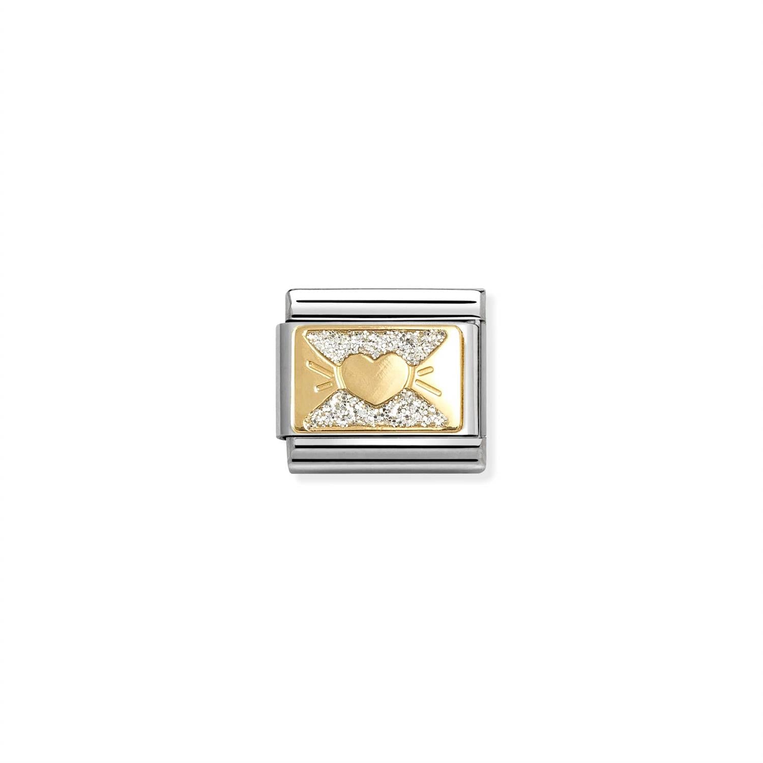 Heart Bow Glitter Gold