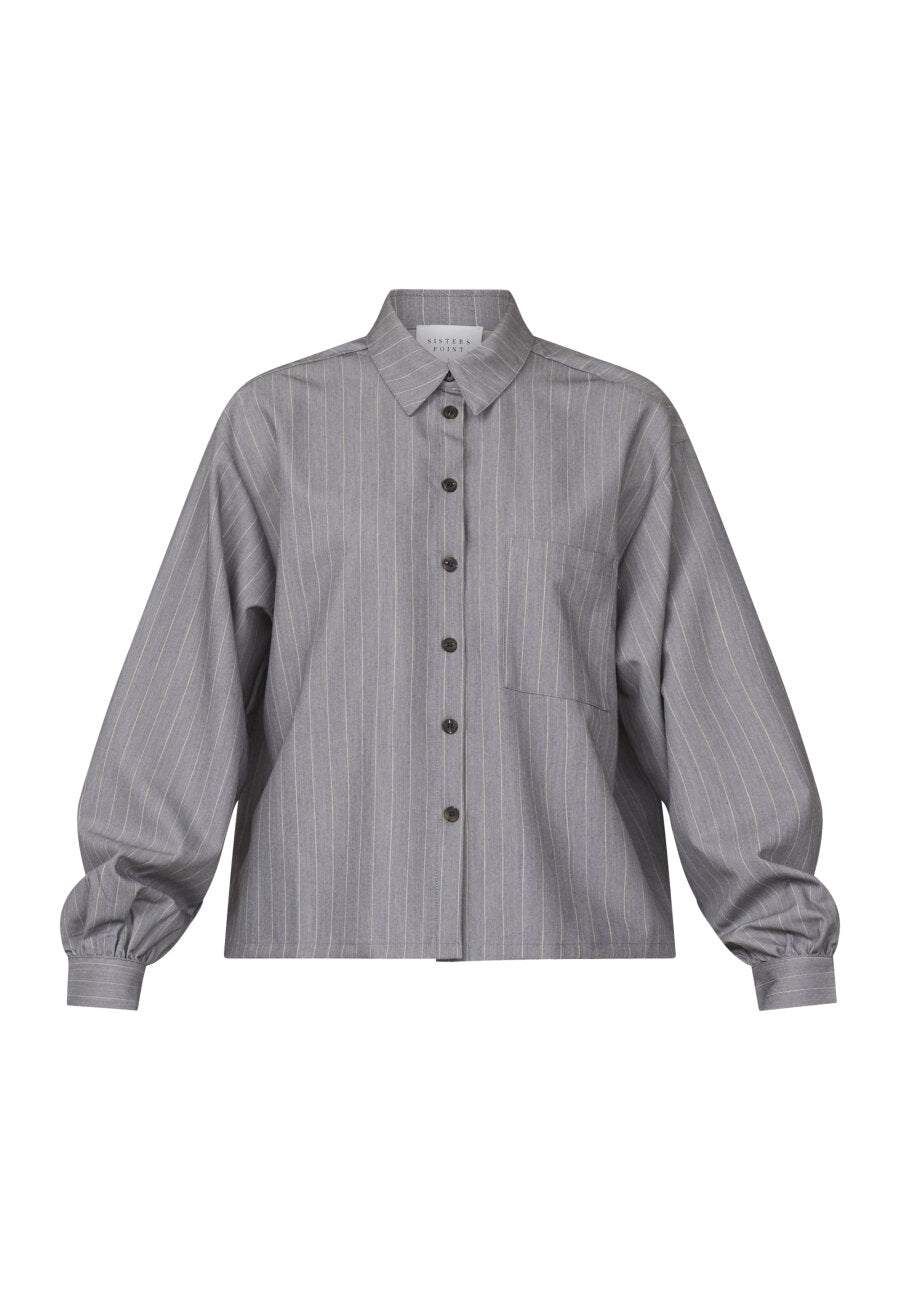 Verina Shirt Grey Pinstripe