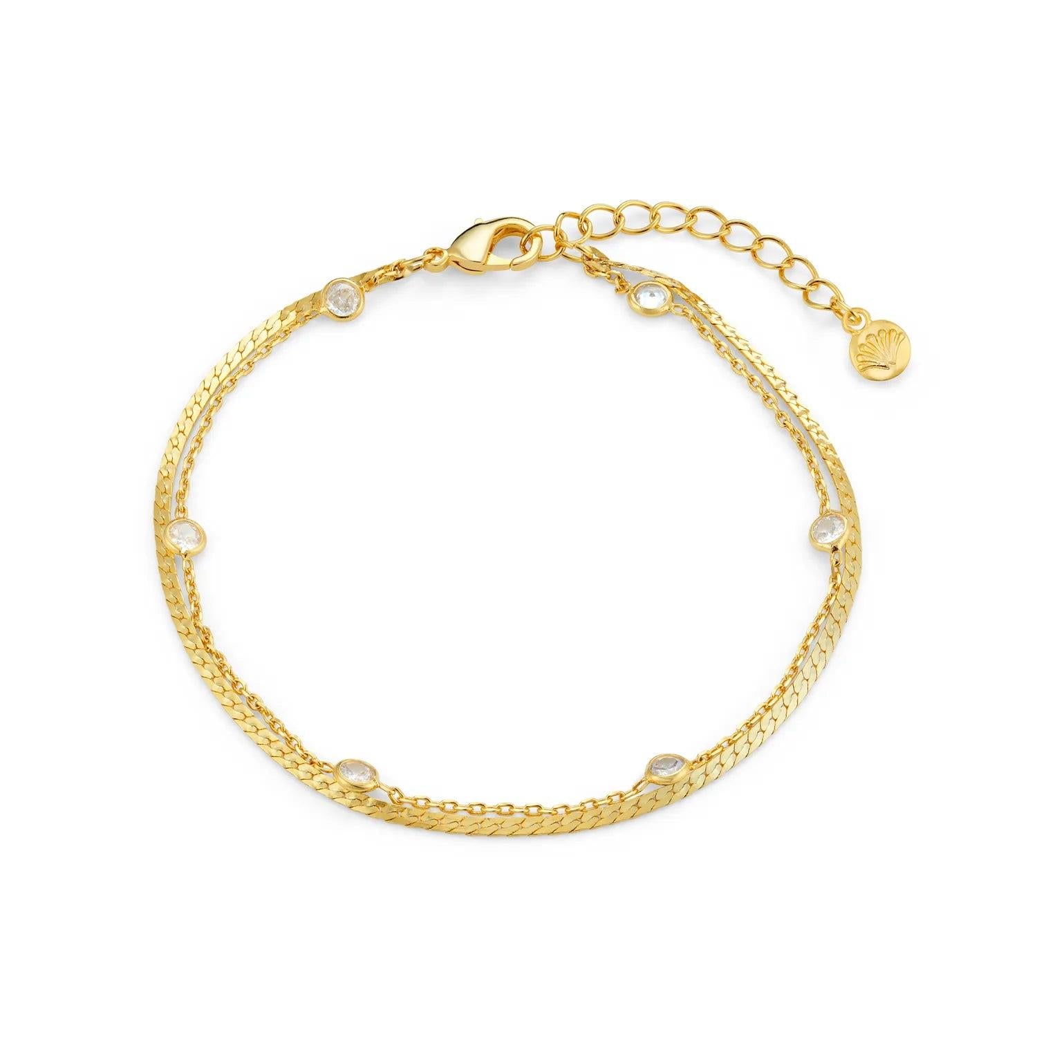 Crystal & Snake 2-row Bracelet