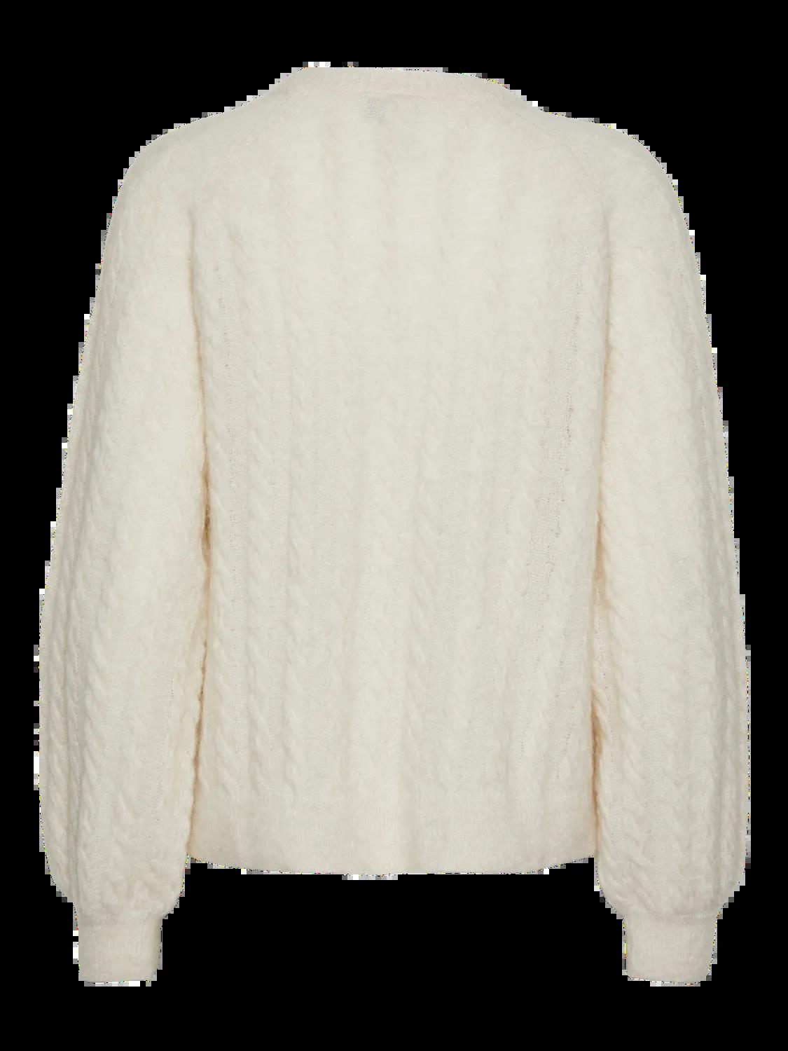 YASLELU O-Neck Knit Pullover Birch