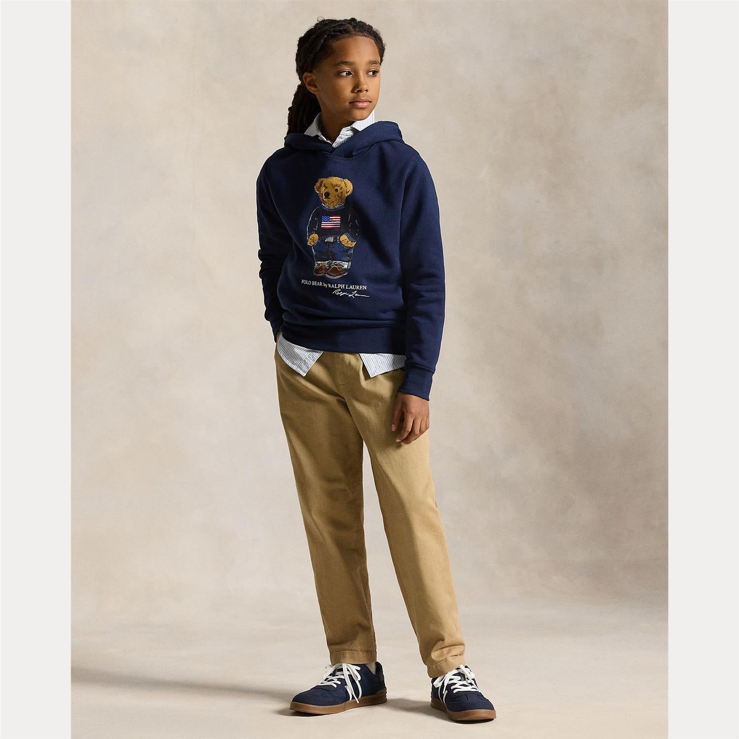 Polo Bear Fleece Hoodie Cruise Navy Core Bear