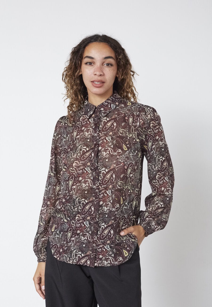 Ebbey Shirt Bordeaux/Paisley