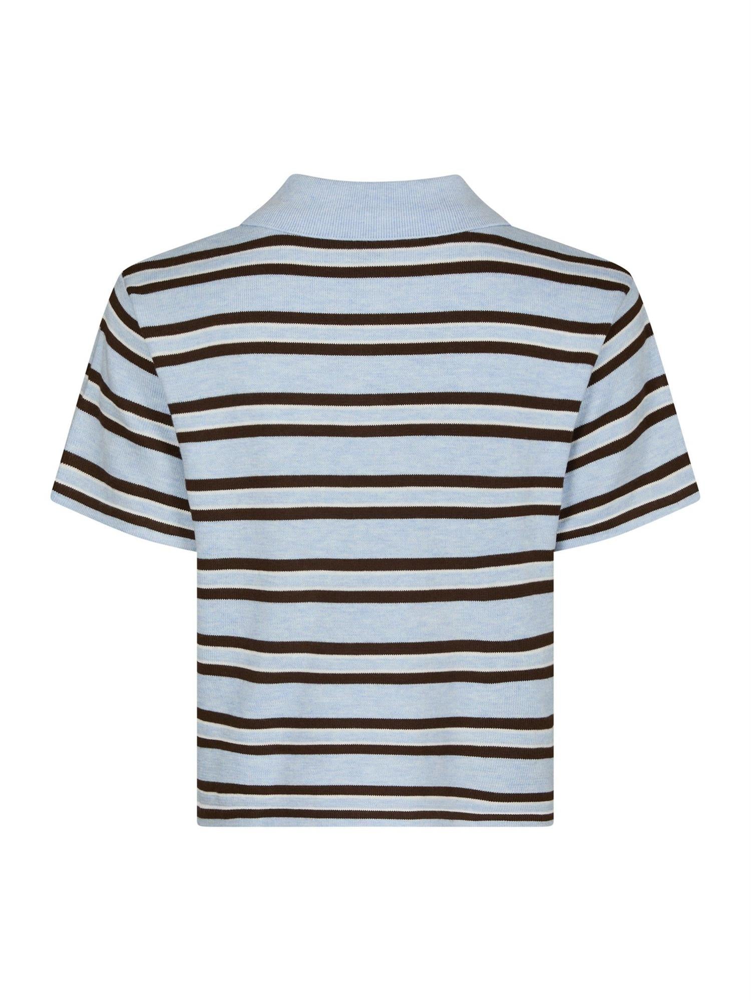 Mulann Polo Knit Blouse Light Blue