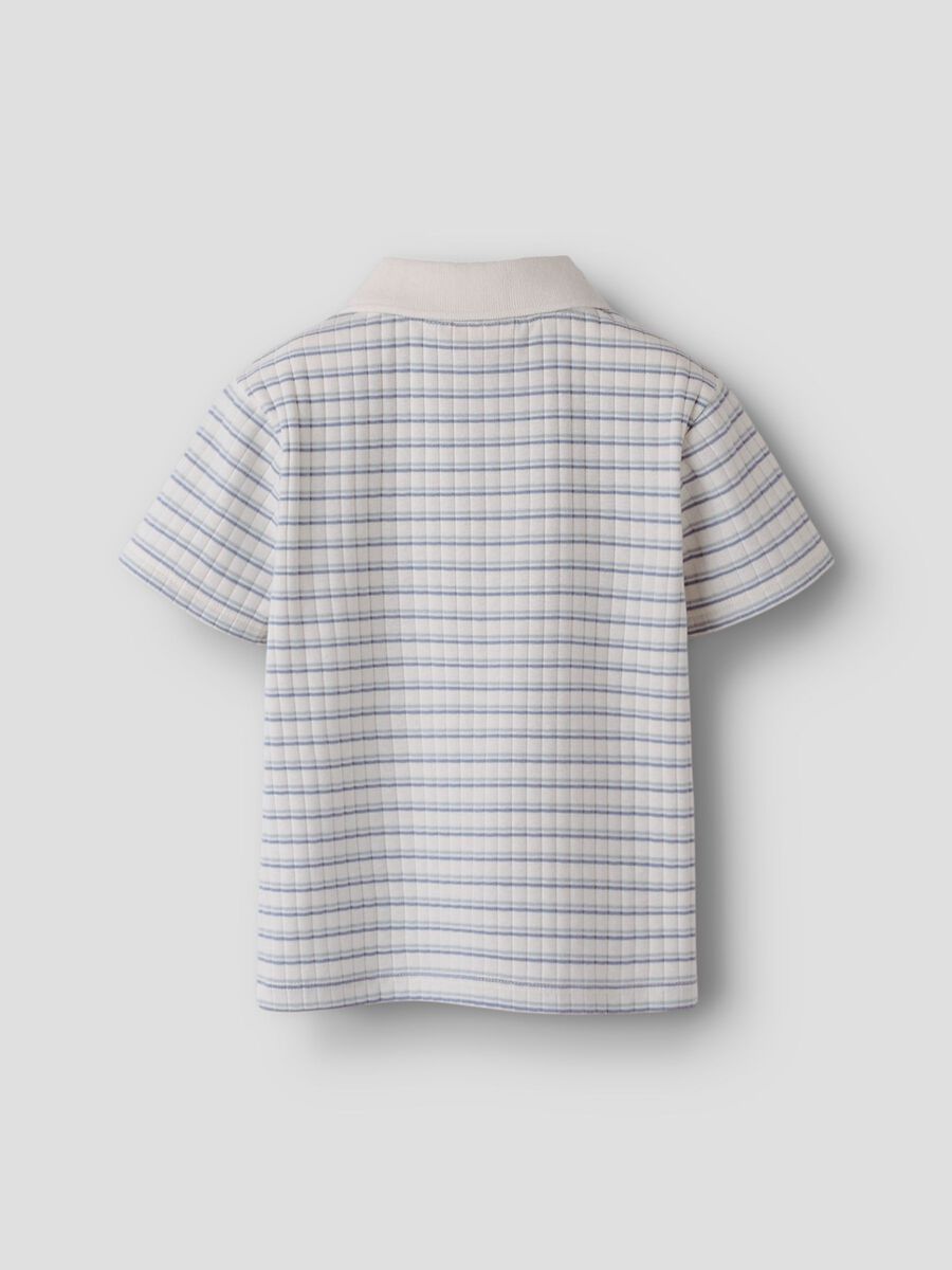 Haldur Ss Loose Polo Coconut Milk/Dusty Blue