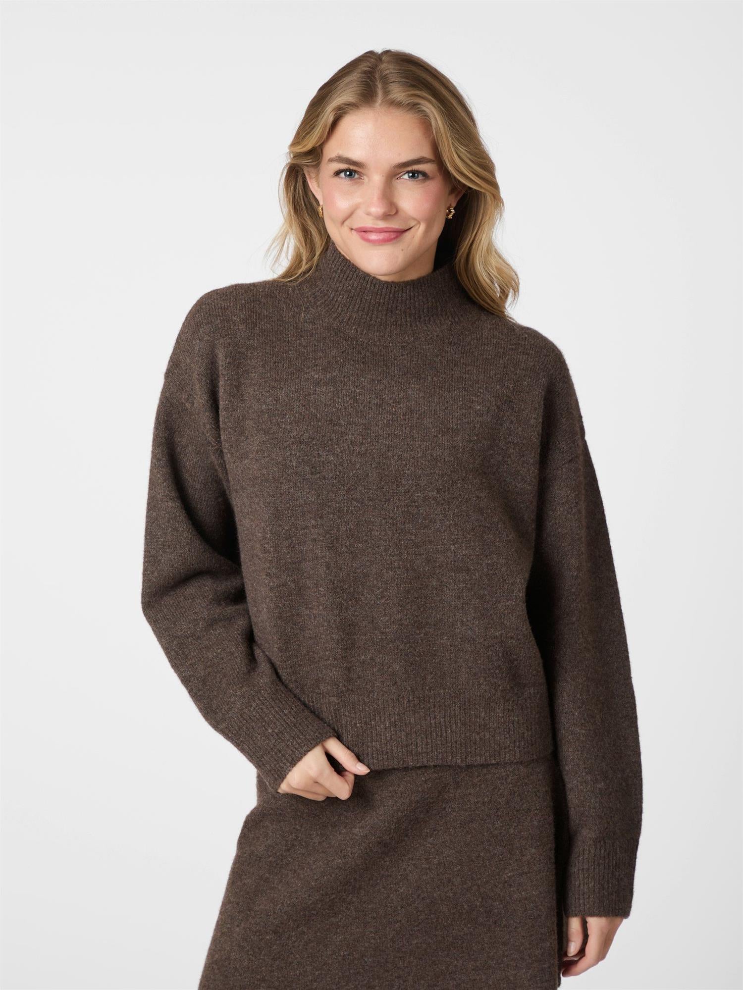 Paulina Knit Blouse Dark Brown