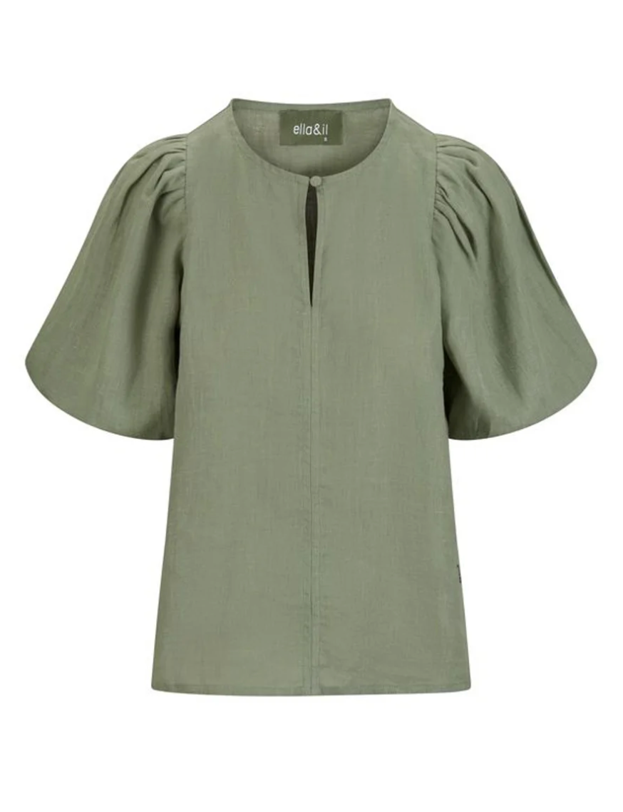 Anna Linen Top Green