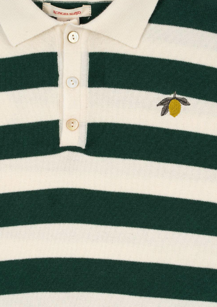 Manis Knit Polo Pine Grove Stripe