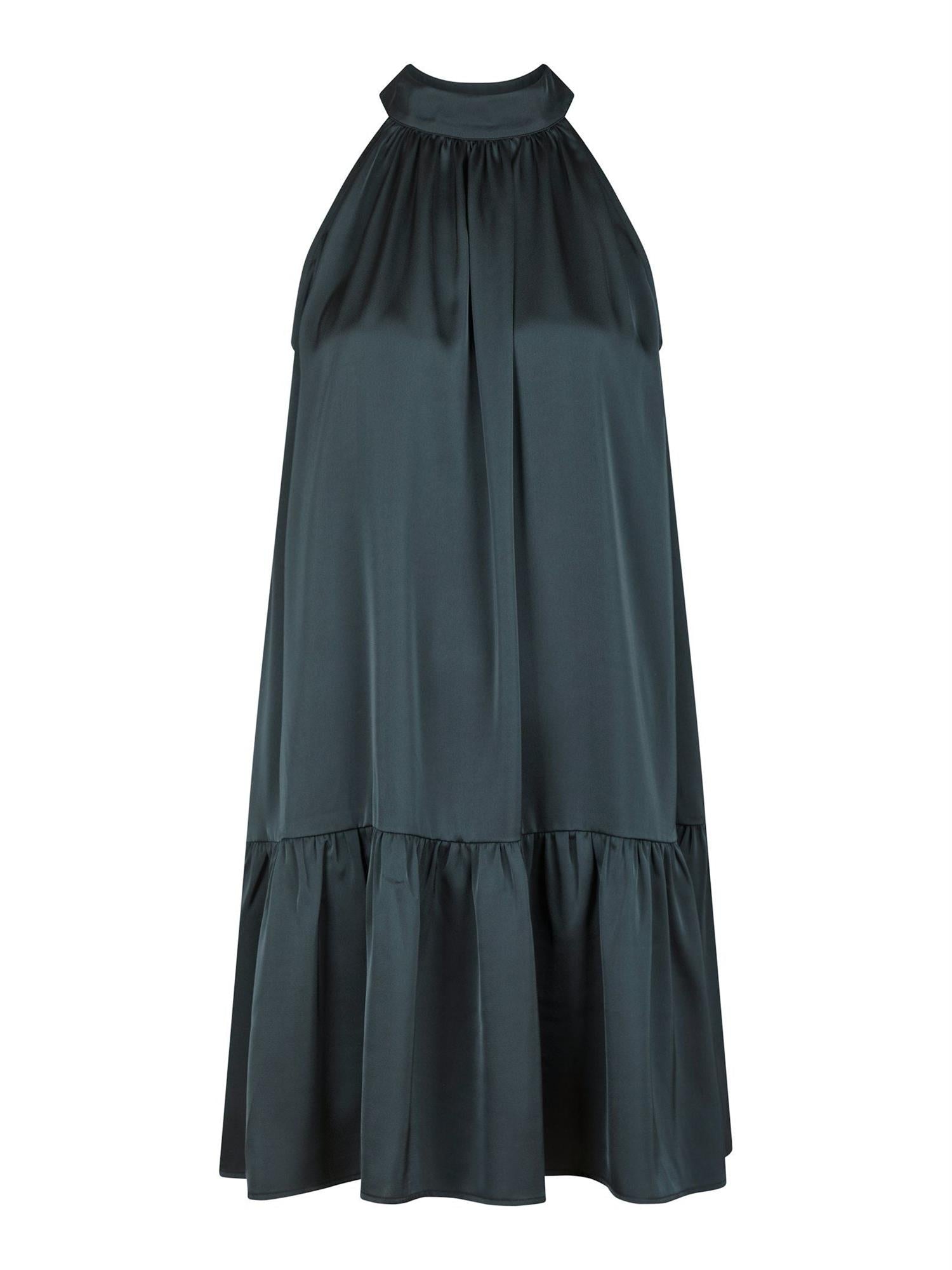 Aladia Drapy Satin Dress Dark Blue