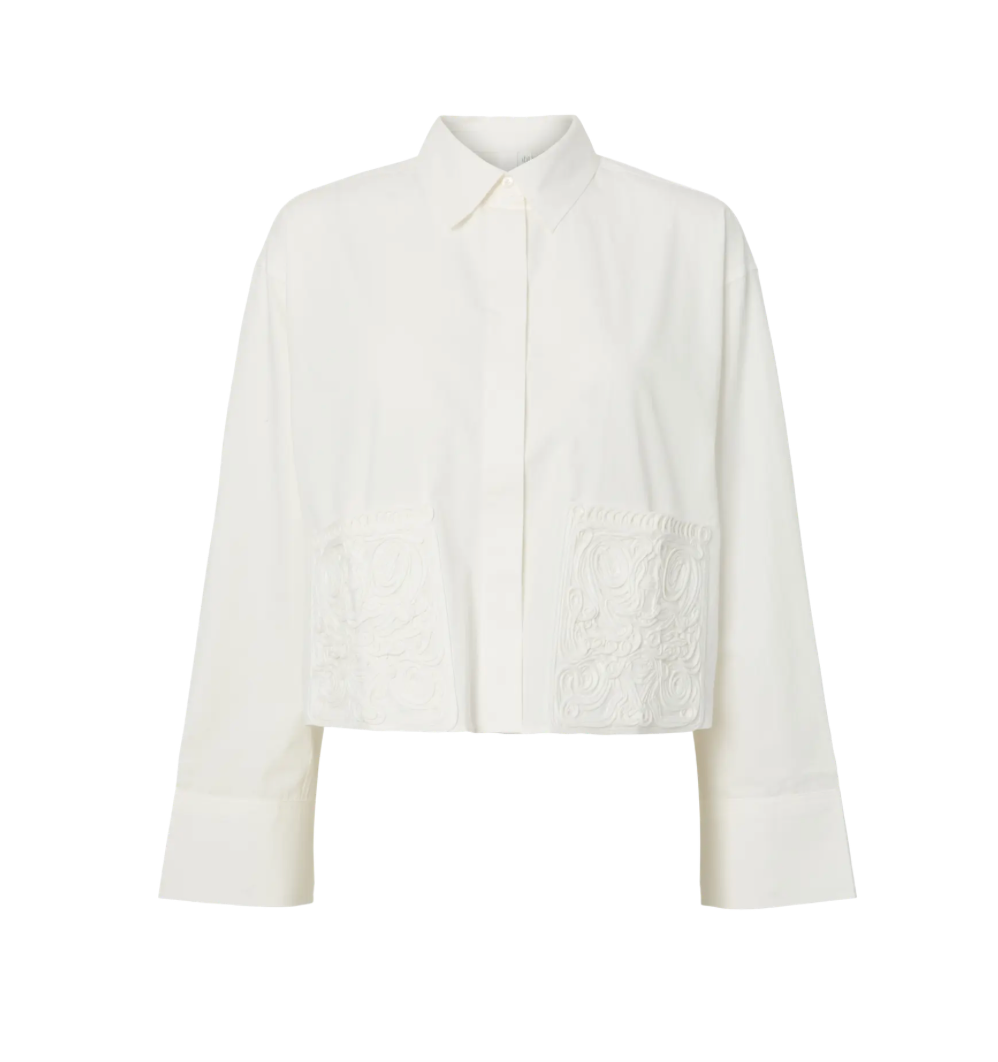 Yaslee Crochet Short Shirt Star White