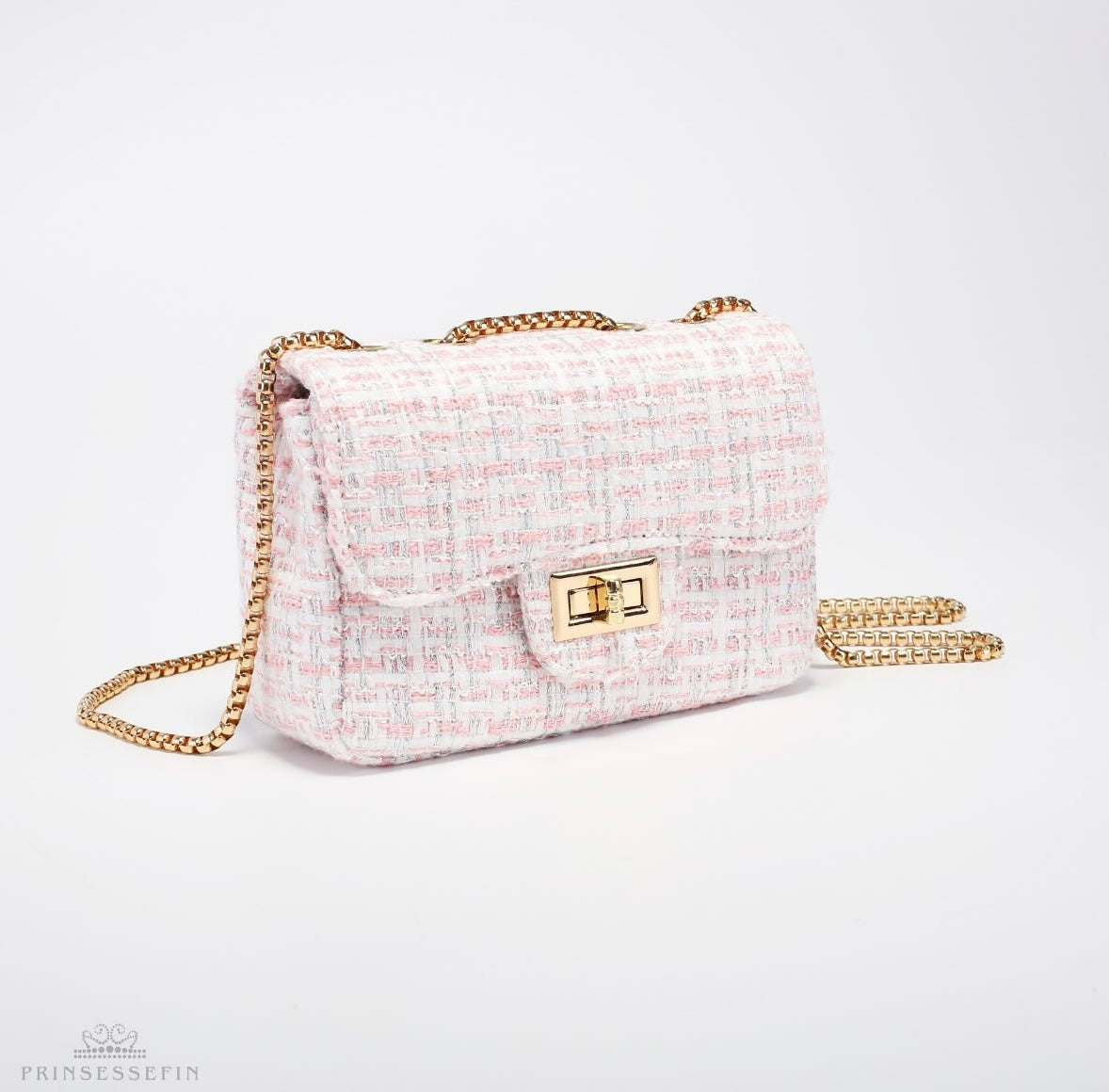 Alexandra Plaid Handbag Pink/Silver - Medium