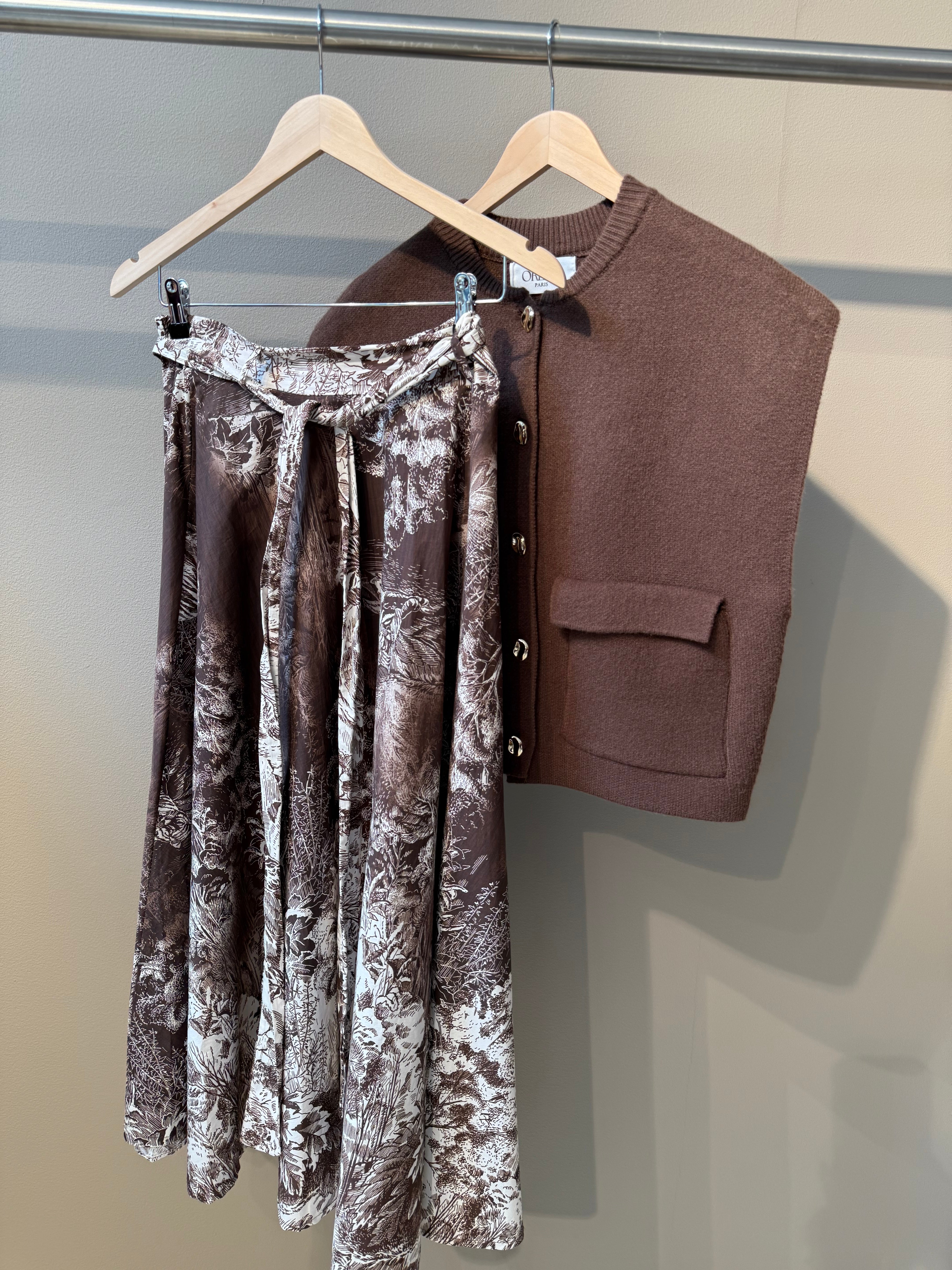 Skjørt Brunt m/Beige