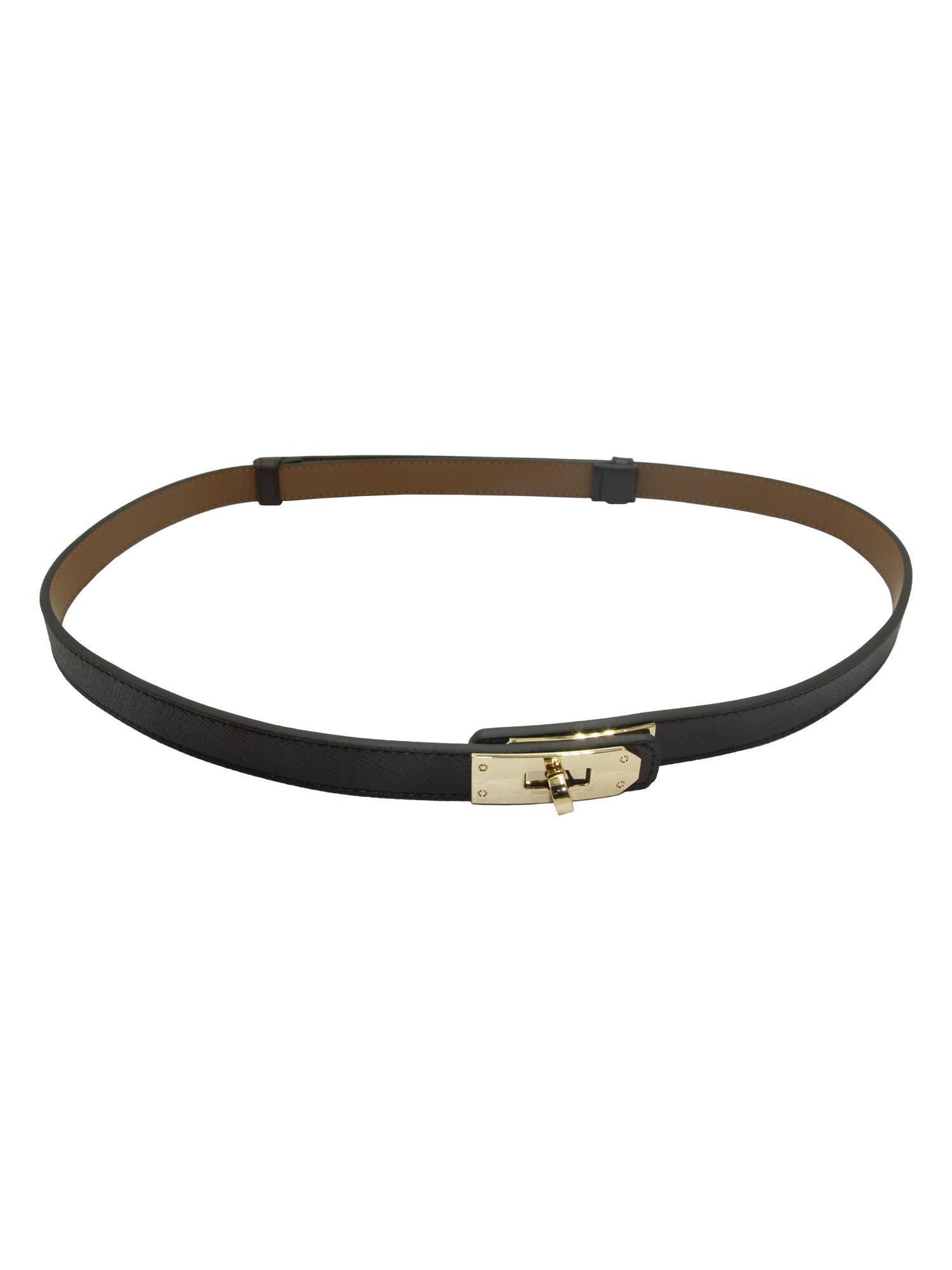Belte Brun 2 cm. Justerbar Gullspenne