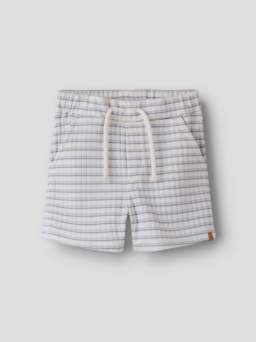 Haldur Loose Shorts Coconut Milk/Dusty Blue