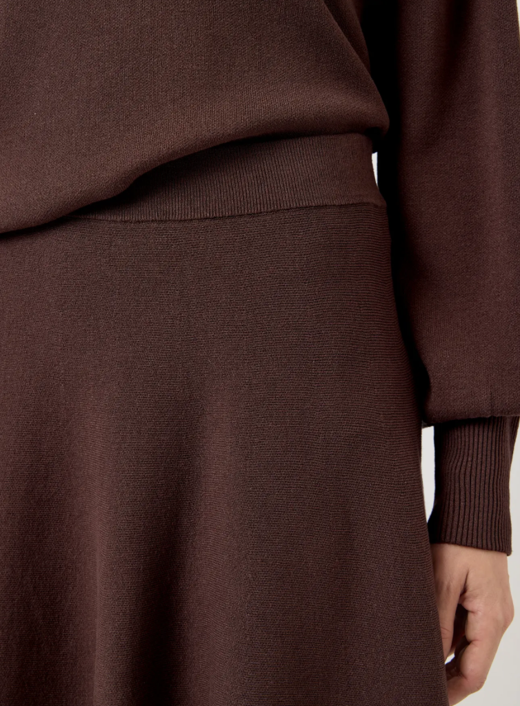 YASFONNY Knit Skirt Chocolate Brown