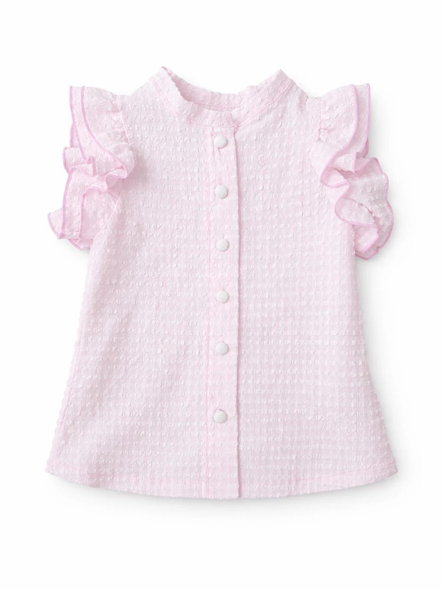 KIDS Pauline Crinkle Top Ice Pink