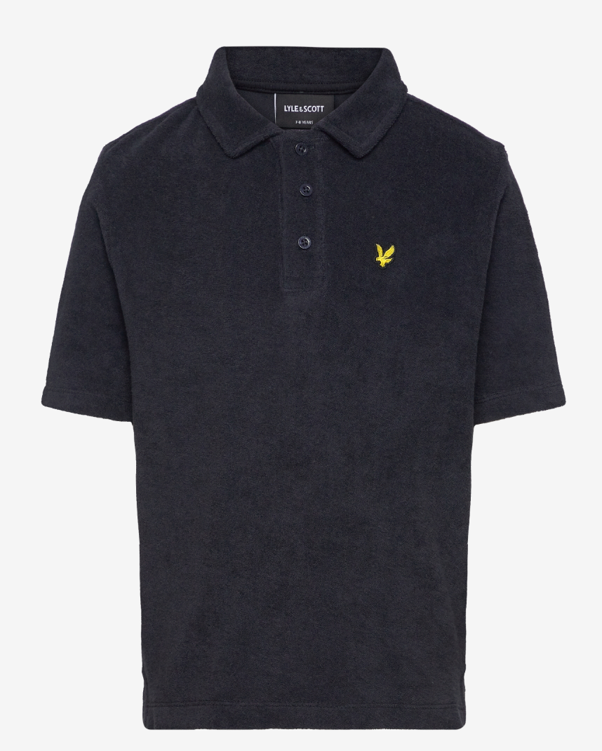 Towelling Polo Shirt Dark Navy