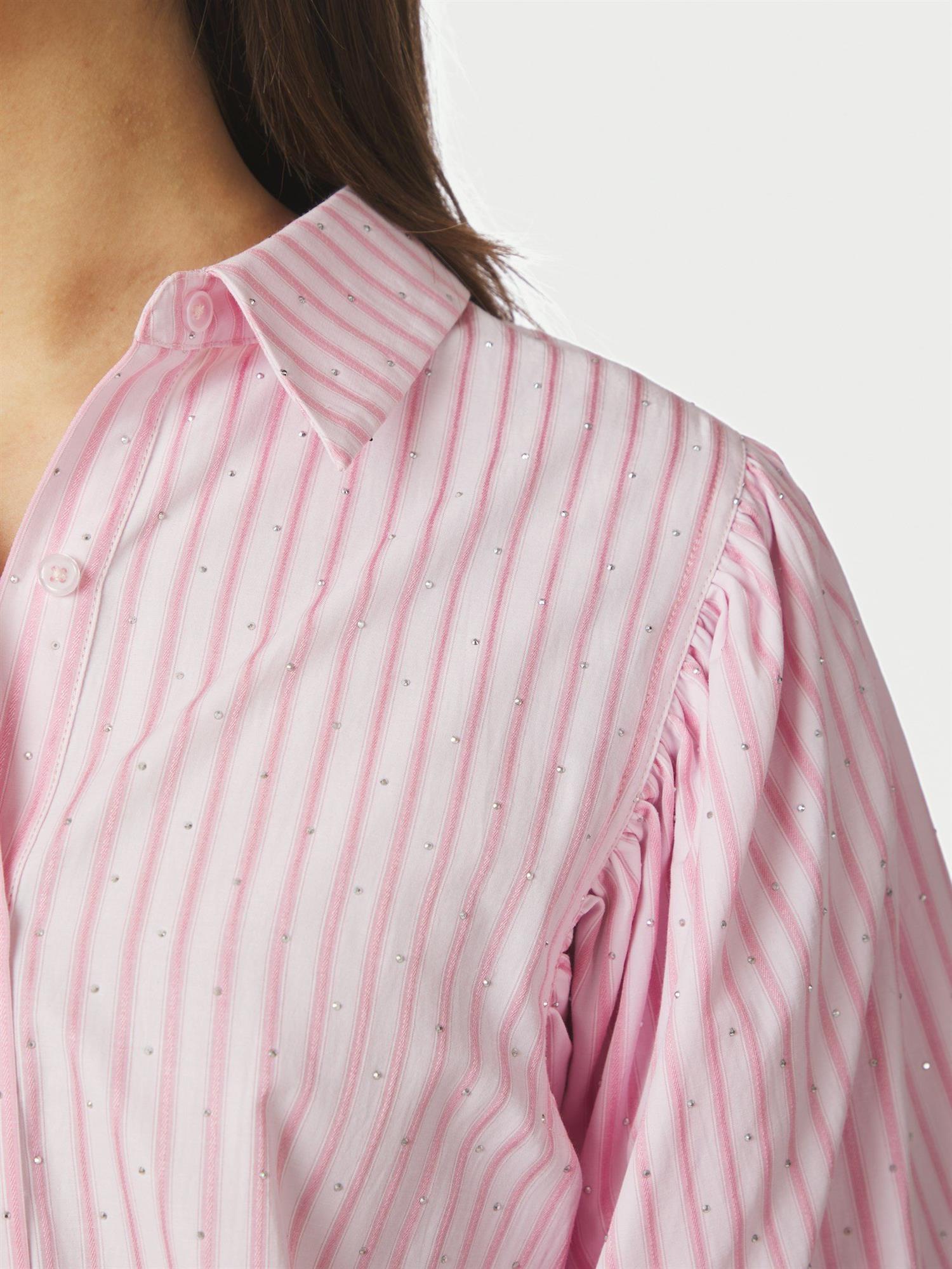 Etta Soft Stripe Stone Shirt Light Pink