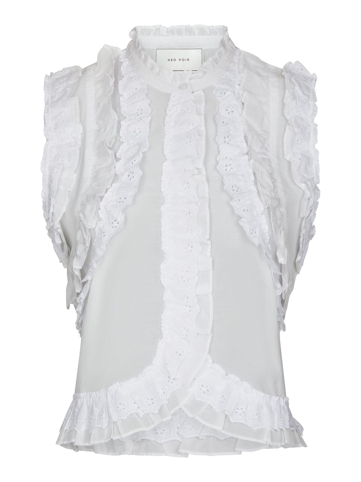 Celia Ruffle Top white