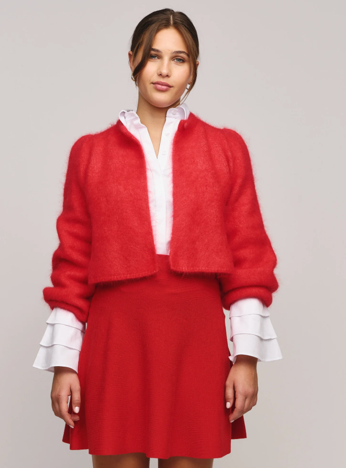 Amelia Chunky Cardigan Bright Red