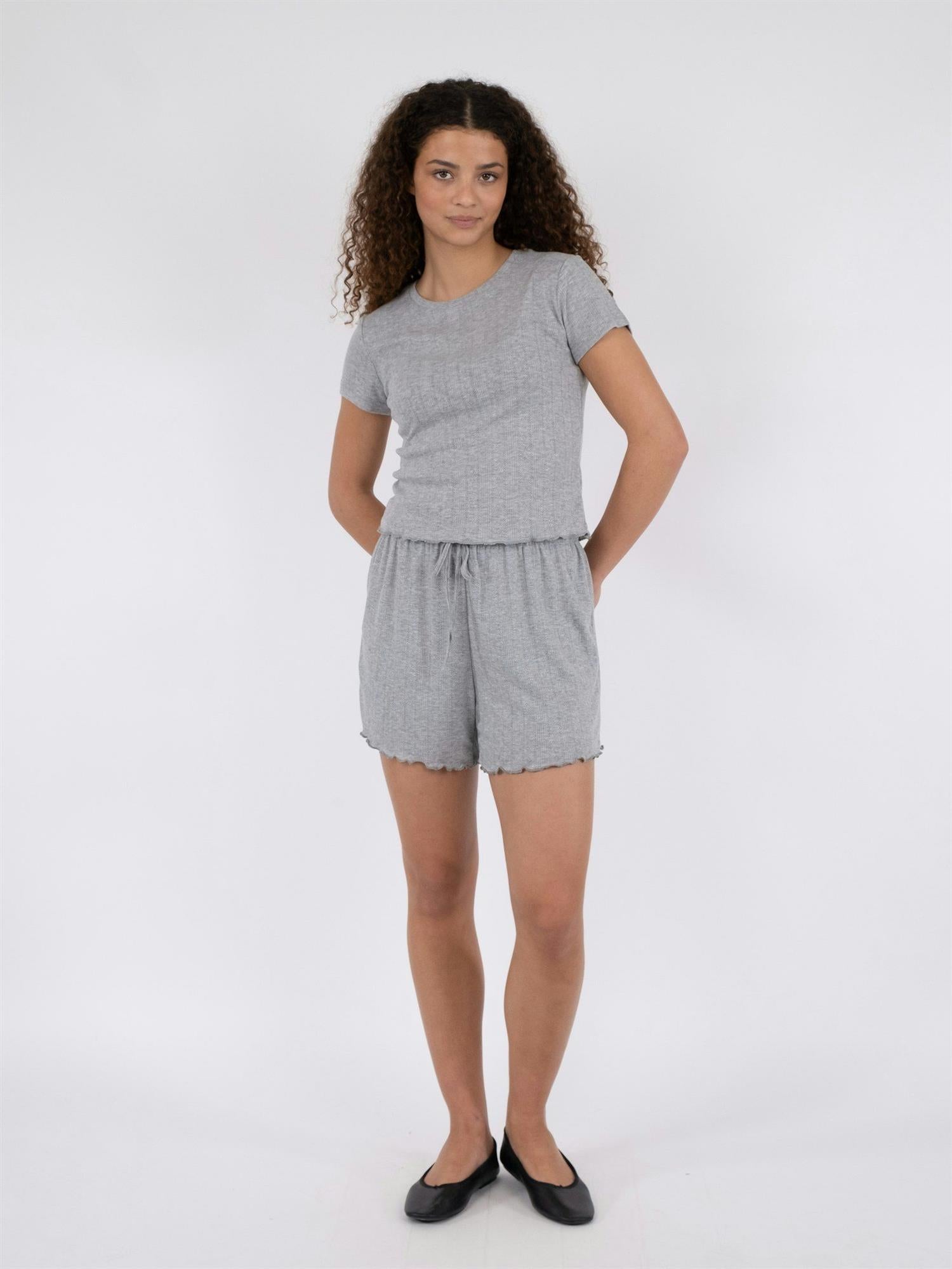 Lonnie Pointelle Top Light Grey