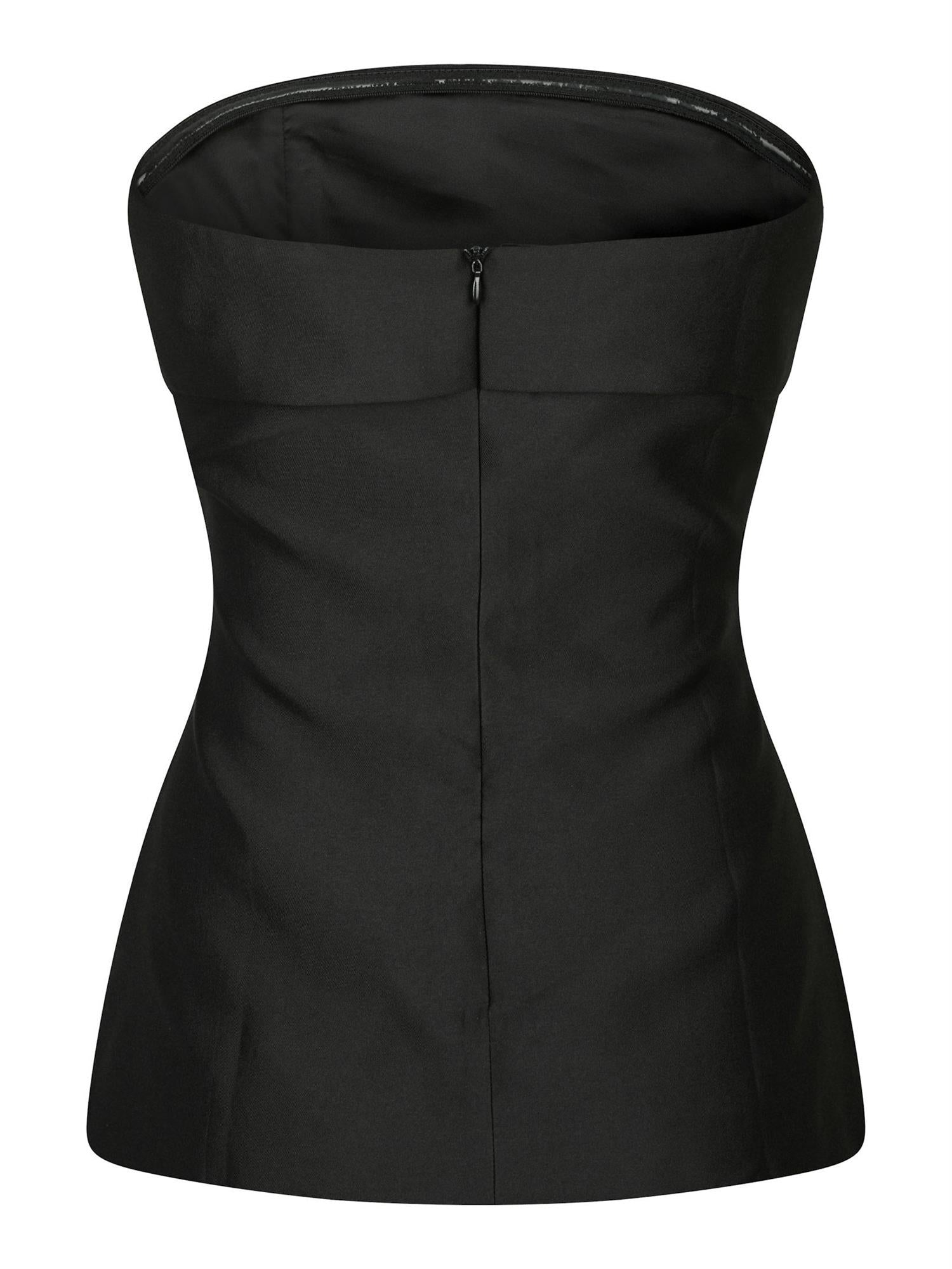 Taleen Dull Sateen Top Black