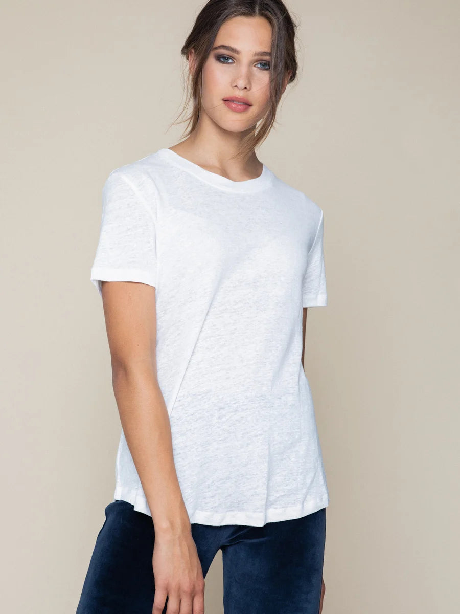 Jane Linen Tee White