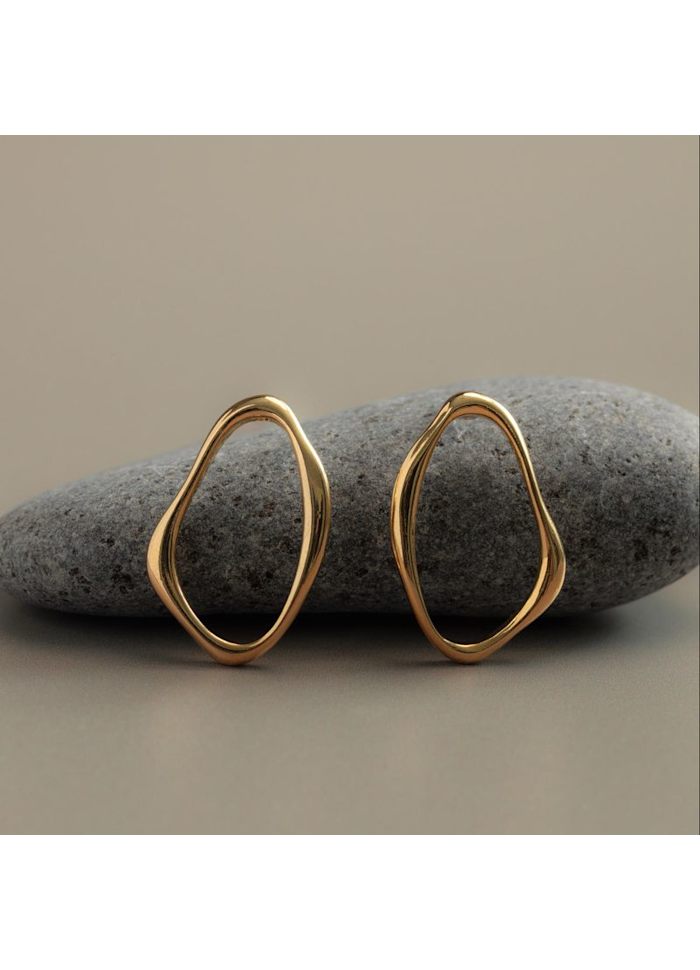 Open Organic Oval Stud Earrings