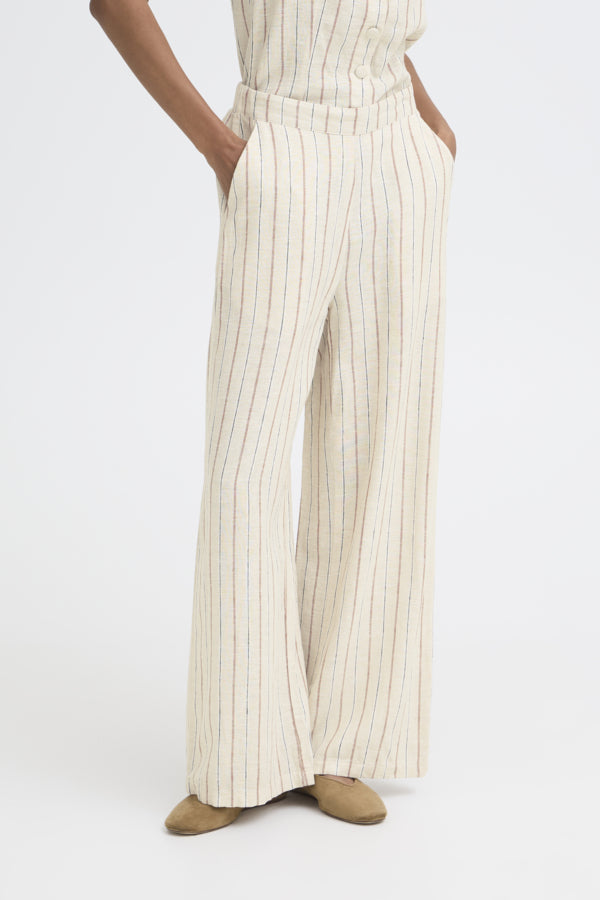Linno Pants Brown Stripe