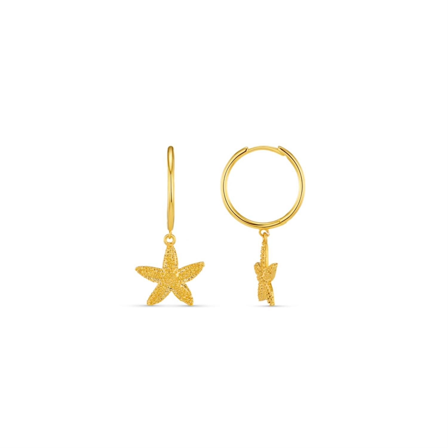 Starfish Mid-Size Hoop Earrings